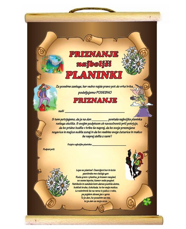 PRIZNANJE PLANINKA