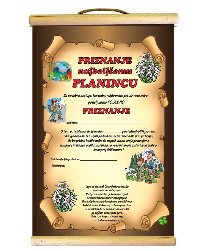 PRIZNANJE PLANINEC