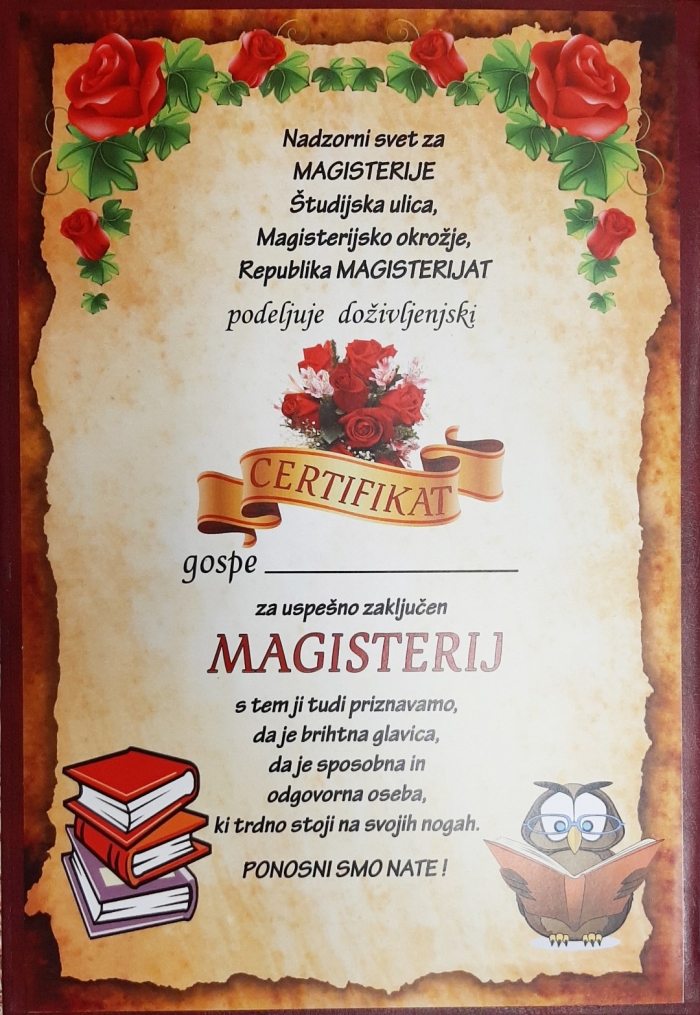 CERTIFIKAT MAGISTERIJ ONA